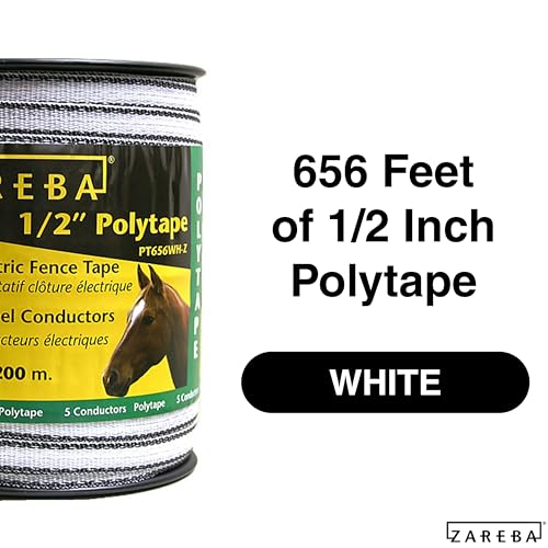 Zareba PT656WH-Z 1/2-Inch 200m Polytape,White - size: 1 Pack
