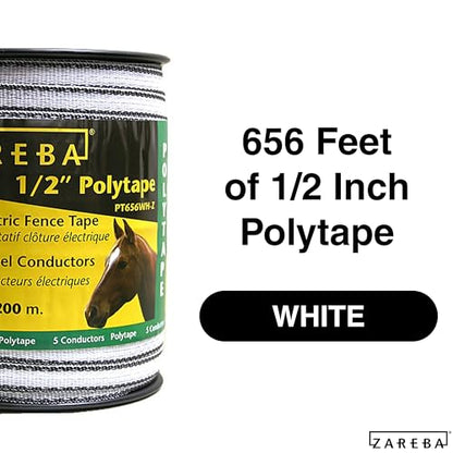 Zareba PT656WH-Z 1/2-Inch 200m Polytape,White - size: 1 Pack