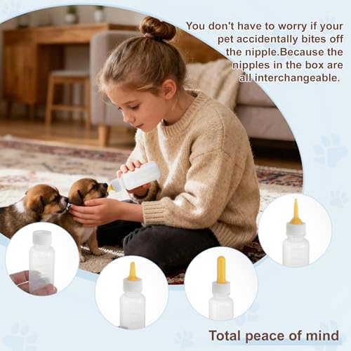 Kitten Bottle Feeding Kit, Pet Nursing Kit, Yellow, 1 Set | Easy-to-Use Kitten Feeding Set, Complete Care Solution for Feeding, Kitten Bottle Feeding Set with Nursing Nipples - color: Yellow