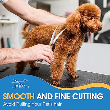 JASON Curved Dog Grooming Scissors - 7.5" Professional Pet Shears Ergonomic - color: Rosegold, size: 7.5