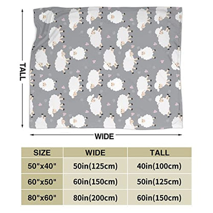 Fleece Blanket Cute Sheep Lightweight Ultra-Soft Micro Throw Blanket for Sofa Couch Bed Camping Travel - Super Soft Cozy Microfiber Blanket 50"X40" - color: Sheep (Grey), size: 50"x40"