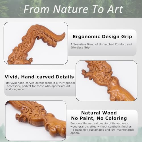 Wooden Walking Canes for Men and Women, Natural Rosewood Walking Sticks for Senior Support, Up to 500 Lbs Walking Stick, Heavy-Duty Walking Cane for Men, Suitable for Gift