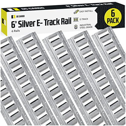 DC Cargo Mall E Track Tie Down Rail Kit 6' (6 Pack) for Garages, Vans, Trailers, Motorcycle Tie Downs, ATV Mountings - Galvanized Steel - Secure Cargo & Heavy Loads Up to 2,000 lbs - size: 6-pack