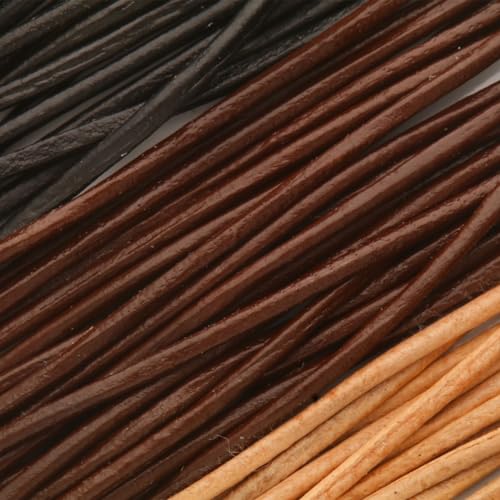 The Beadsmith Leather Cord – Black, Brown & Natural Mix – 1mm Diameter – 24 Feet Per Card – Indian Leather Thong for Braiding, Beading, Necklaces, Fine Lacing, Hair Accessories & DIY Jewelry Making - size: 1mm, style: Black, Brown & Natural – 24 Feet Per