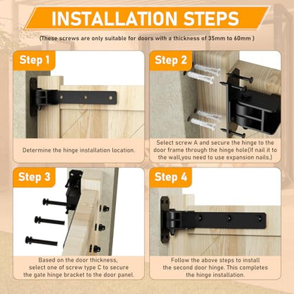 Heavy Duty Gate Hinges, 900 Lbs Capacity and Sealed Built-in Ball Bearings