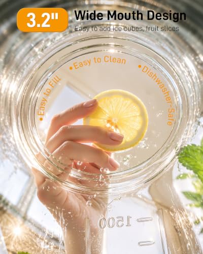 64 oz Mason Jar Pitcher, Glass Pitcher with Lid for Sun Tea & Iced Tea - color: Gray, size: 64 Ounces
