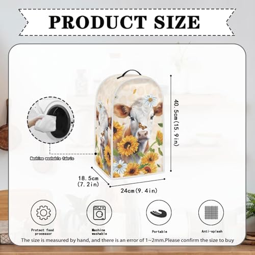 Cow Kitchen Appliance Covers Food Processor Cover Polyester Coffee Maker Cover or Toaster Cover Stain Resistant Blender Cover for Stand Mixer Kitchen Home Soft - color: Cow