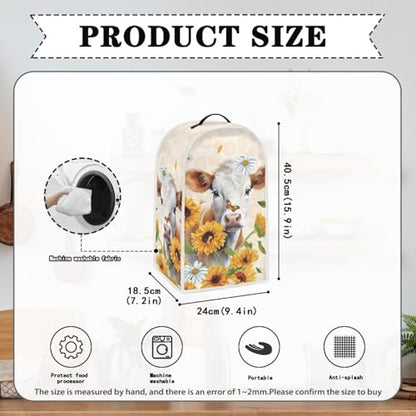 Cow Kitchen Appliance Covers Food Processor Cover Polyester Coffee Maker Cover or Toaster Cover Stain Resistant Blender Cover for Stand Mixer Kitchen Home Soft - color: Cow