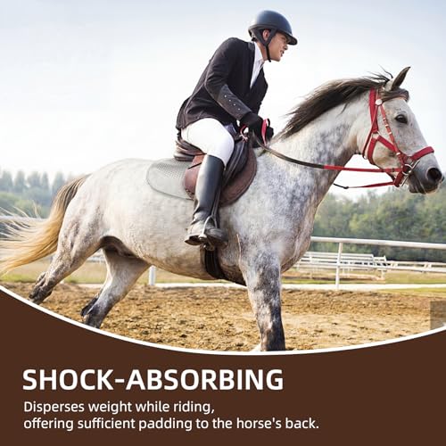 Anti-Slip TPE Pad for Horse English Saddle Pad, White | Ample Cushioning, Relieve Horse Back Pressure, Prevent Injuries, Fit Western Saddle, Dressage, Jumping and Daily Training