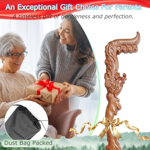 Wooden Walking Canes for Men and Women, Natural Rosewood Walking Sticks for Senior Support, Up to 500 Lbs Walking Stick, Heavy-Duty Walking Cane for Men, Suitable for Gift