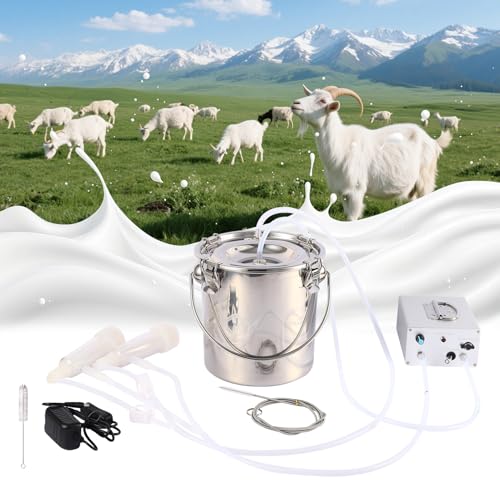7L Goat Milking Machine,Battery Rechargeable Portable Milker,304 Food Bucket - size: 7L Goat