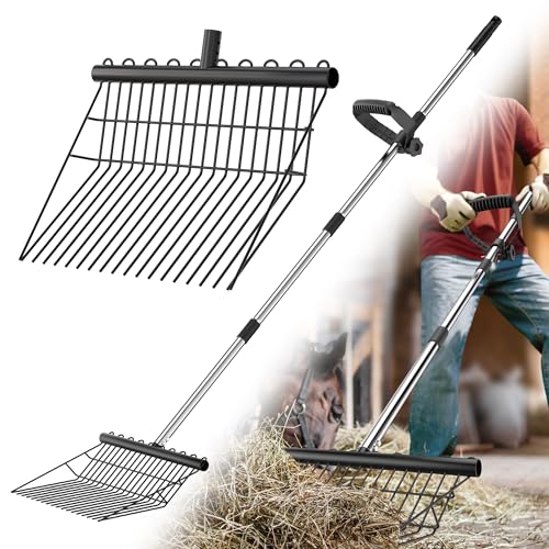 Manure Fork with 2 Metal Durafork Replacement Heads and 1 Steel Handle