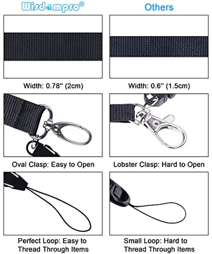 Wisdompro Office Lanyard, 5 Pack 23 inch Neck Strap Lanyards - Black - color: 5pack Black