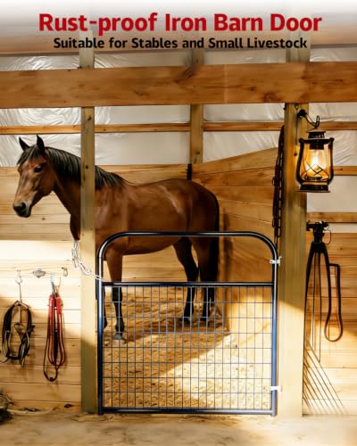 Farm Gate 4ft×50in, PVC-Coated Welded Steel Livestock Gate, Blue