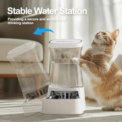 Automatic Dog Water Dispenser, Stainless Steel Bowls Feeder, 100% BPA-Free - color: Pearl White, size: 1 Gallon