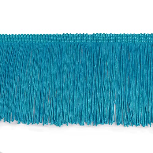 Chainette Fringe Trim 5 Yard x 4 Inches Fabric Tassel Trims - color: Blue, size: 4"-5Yards/R