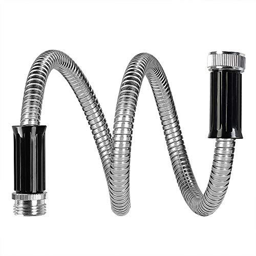 Beaulife Metal Short Garden Hose 5ft Connectors, Drainage Hose for Dehumidifier Small Water Hose Extension High Pressure Bib Reel Extender, Drinking Water Hose for RV Outdoor - size: 5Ft