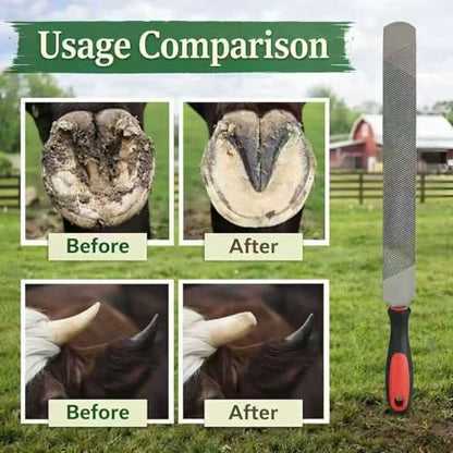 Horse Hoof Rasp 18 Inch T12 Carbon Steel Farrier File with Ergonomic Handle