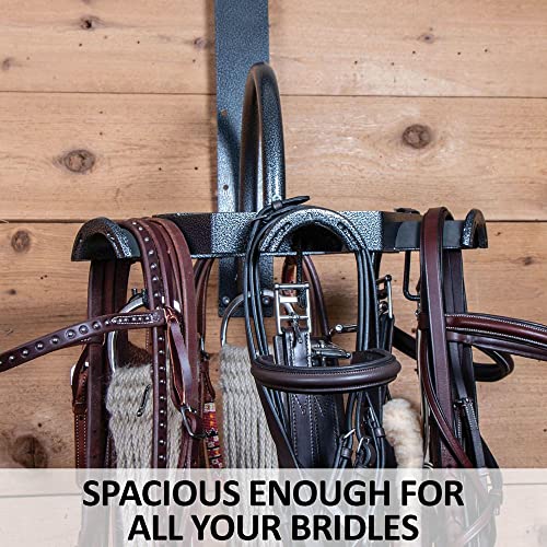EASY-UP Pro Non-Slip Carousel Tack Rack with Hooks | Color Gray Armor | Enhanced Tack Room Organization | Convenient Carousel Design | Non-Slip Racks