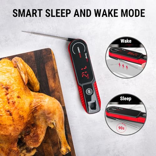 TempPro TempSwift 1 Sec Instant Read Meat Thermometer Digital - color: Red