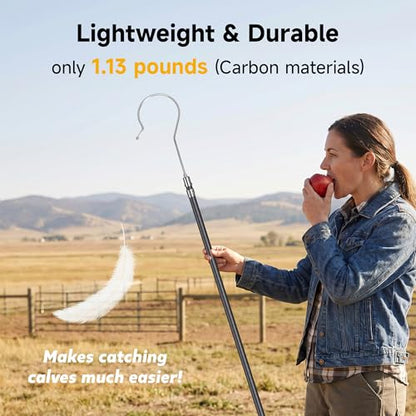 Lightweight Sheep Catcher Hook, 45"Carbon Shaft Leg Neck Goat Grabber Crook