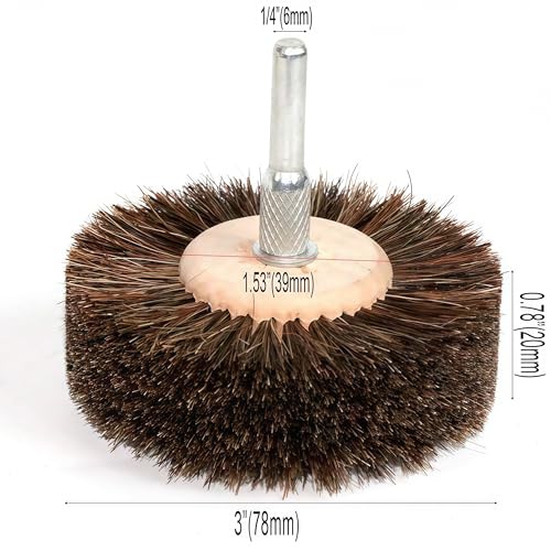 2-Piece Set of Horsehair Brushes, polishing Wheels, Woodworking Furniture, Rotating Drilling Tools (Color: 2-Piece Horsehair Brushes)