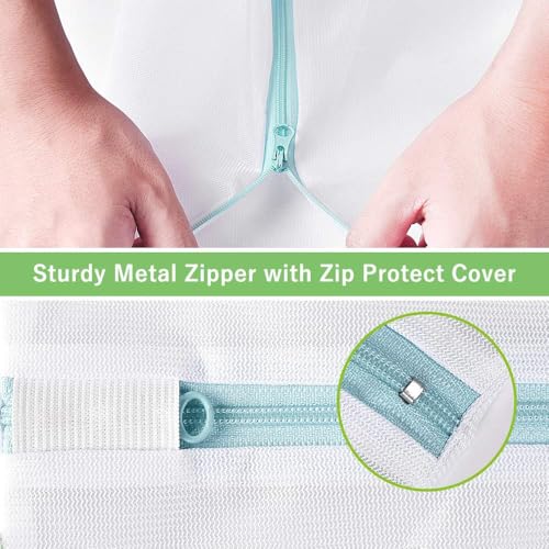 OTraki 2 PCS Mesh Laundry Bags, 16 x 20 inch Net Washing Bag with Zips Laundry Bags for Washing Machine Delicates Laundry Bag for Socks Bra Stockings Garment Underwear - size: M: 40x50CM