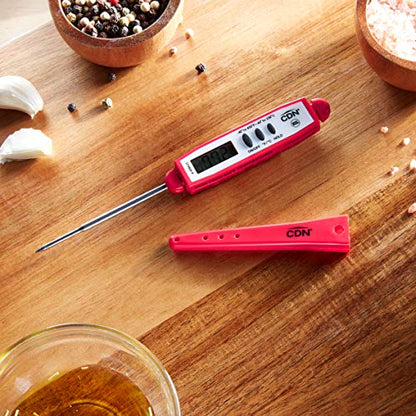 CDN ProAccurate® Instant Read Digital Pocket Thermometer with 2.75" Stainless Steel Tip for Accurate Temperature Measurement, Red (DT450X-R) - color: Red