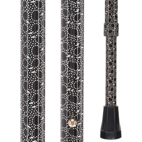 Royal RC Canes Walking Sticks for Men and Women - Stylish Designer Fashionable Adjustable Derby Canes - Lightweight Aluminum Cool Walking Sticks with HD Patterns - color: Back / White