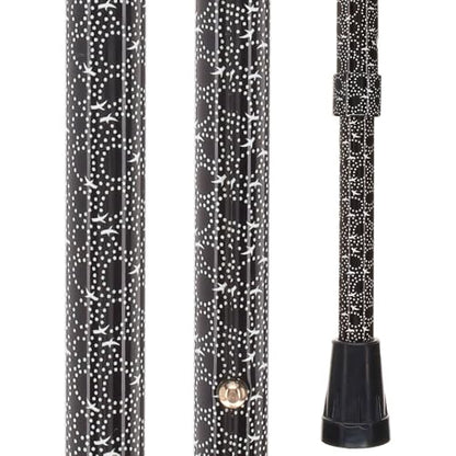Royal RC Canes Walking Sticks for Men and Women - Stylish Designer Fashionable Adjustable Derby Canes - Lightweight Aluminum Cool Walking Sticks with HD Patterns - color: Back / White