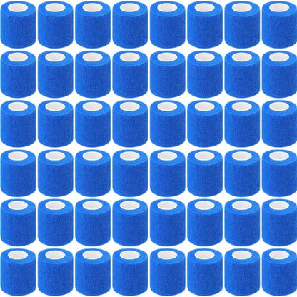 Treela 48 Pack Self Adhesive Wrap Bandage, Blue, 2 Inches x 5 Yards - color: Blue, size: 2 Inch X 5 Yards
