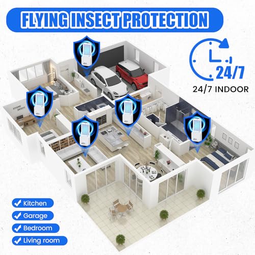 Qualirey 30 Pack Flying Insect Trap Refill Sticky Card Plug Refill Replacement, 1:1 Size