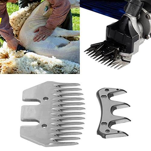 Sheep Shears Blade, Straight 13 Tooth Electric Wool Cutter Blade, Goat Clipper Scissor for Thick Fur Alpaca Wool Clippers Replacement Set