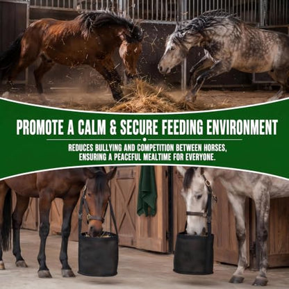 Mesh Horse Feed Bag – Portable Hay Bucket with Adjustable Strap, Durable & Breathable, Reduces Feed Waste for Trailering, Camping & Daily Use, Size M