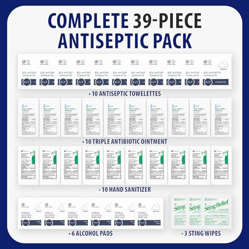 MFASCO Antiseptic Wound Care Travel Pack | 39 Piece First Aid Kit Refill