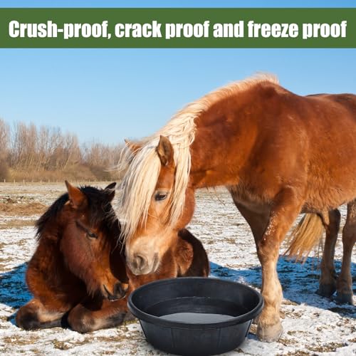 Sadnyy 5 Pcs 8 Quart/ 2 Gallon Rubber Feeder Pan Horse Feed Bucket - size: 8 Quart/ 2 Gallon