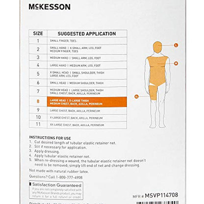 McKesson Tubular Elastic Retainer Net Dressing, Non-Sterile, Head, Thigh, Chest, Size 8, 34 in x 25 yd, 1 Count, 2 Pack - size: Size 8 1 Count (Pack of 2)