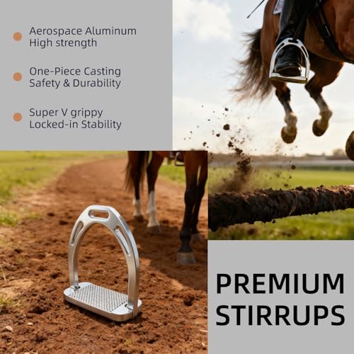 THREE ARCHERS Lightweight English Stirrups for Jumping/Dressage/Trail - color: Silver