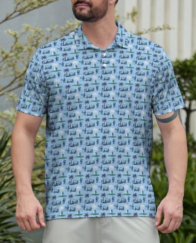 Men‘s Golf Shirt Funny Polo Shirts Short Sleeve Golf Polo Shirts Gifts Print Shirts - color: 618style-26-poa, size: Medium