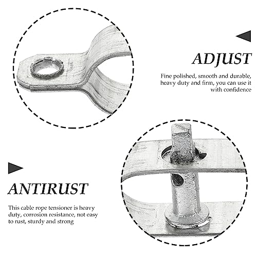 Yardwe Wire Tensioner, 10Pcs Heavy Duty Galvanized Iron Rope Tighteners for Garden Electric Fence and Farm Use, 3 93 X 1 06 X 0 78 Inch, Silver