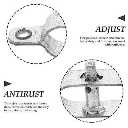 Yardwe Wire Tensioner, 10Pcs Heavy Duty Galvanized Iron Rope Tighteners for Garden Electric Fence and Farm Use, 3 93 X 1 06 X 0 78 Inch, Silver