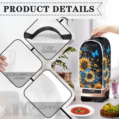 Butterfly Sunflower Kitchen Appliance Covers Food Processor Cover Polyester Coffee Maker Cover or Toaster Cover Stain Resistant Blender Cover for Stand Mixer Kitchen Home Soft - color: Butterfly Sunflower