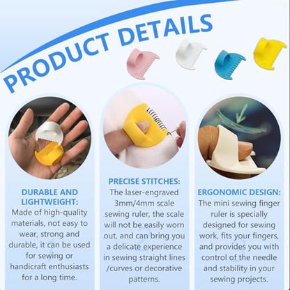 2mm-6mm Seam Guide for Hand Sewing Edge Lockranding Tool 5 PCS Set for Leather/Fabric/Craft Sew, Yellow - color: Yellow 2-6mm 5PCS