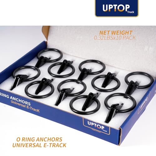 UPTOP Heavy-Duty Steel O-Ring 4500Lbs Break Strength - E Track Accessories Tie-Down Anchors for E-Track Tie-Down System，Secure Motorcycles, Cargo Loads, Bikes in Trailers, Pickups, Vans, Trucks 10PCS