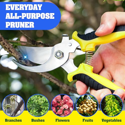 EWPJDK 4 Pack Garden Pruning Shears Scissors Clippers Stainless Steel - color: 4pcs Yellow Orange Green