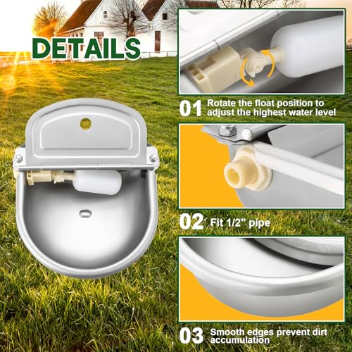 MAOPINER Automatic Water Dispenser Bowl, Stainless Steel Animal Waterer
