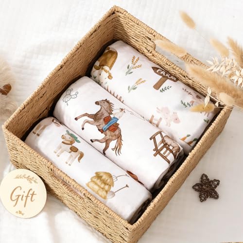 HOMRITAR Cowboy Baby Blanket for Boys Double Layer Dotted Backing - color: Cowboy, size: 30 x 40 Inch (Pack of 1)