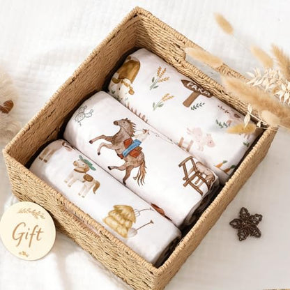 HOMRITAR Cowboy Baby Blanket for Boys Double Layer Dotted Backing - color: Cowboy, size: 30 x 40 Inch (Pack of 1)