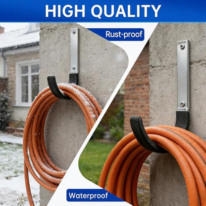 GeeWatom Heavy Duty Steel Garage Hooks,Garage Storage Utility Hooks,Heavy Duty Garage Garden Tool Organizer,Steel Wall Mount Hooks, Garden Hose Hanger, Black U Hooks (Dark Brown-2PC) - color: Dark Brown-2PC