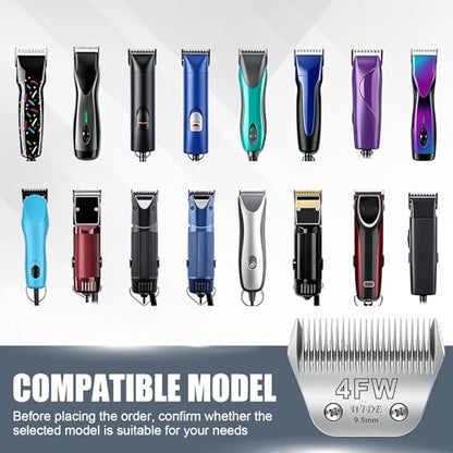 BILLAR® 4FW Dog Grooming Wide Blade,Detachable Pet Dog Grooming Blades,Compatible with Andis,Oster A5,Wahl km10 Clippers.Cutting Length 3/8 in(9.5mm) - size: 4FW